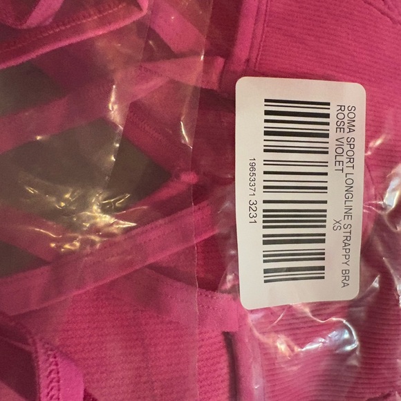 SPORTS BRA PINK SOMA STRAPPY BACK  LONG LINE XS NWT 48.00 - Picture 11 of 11
